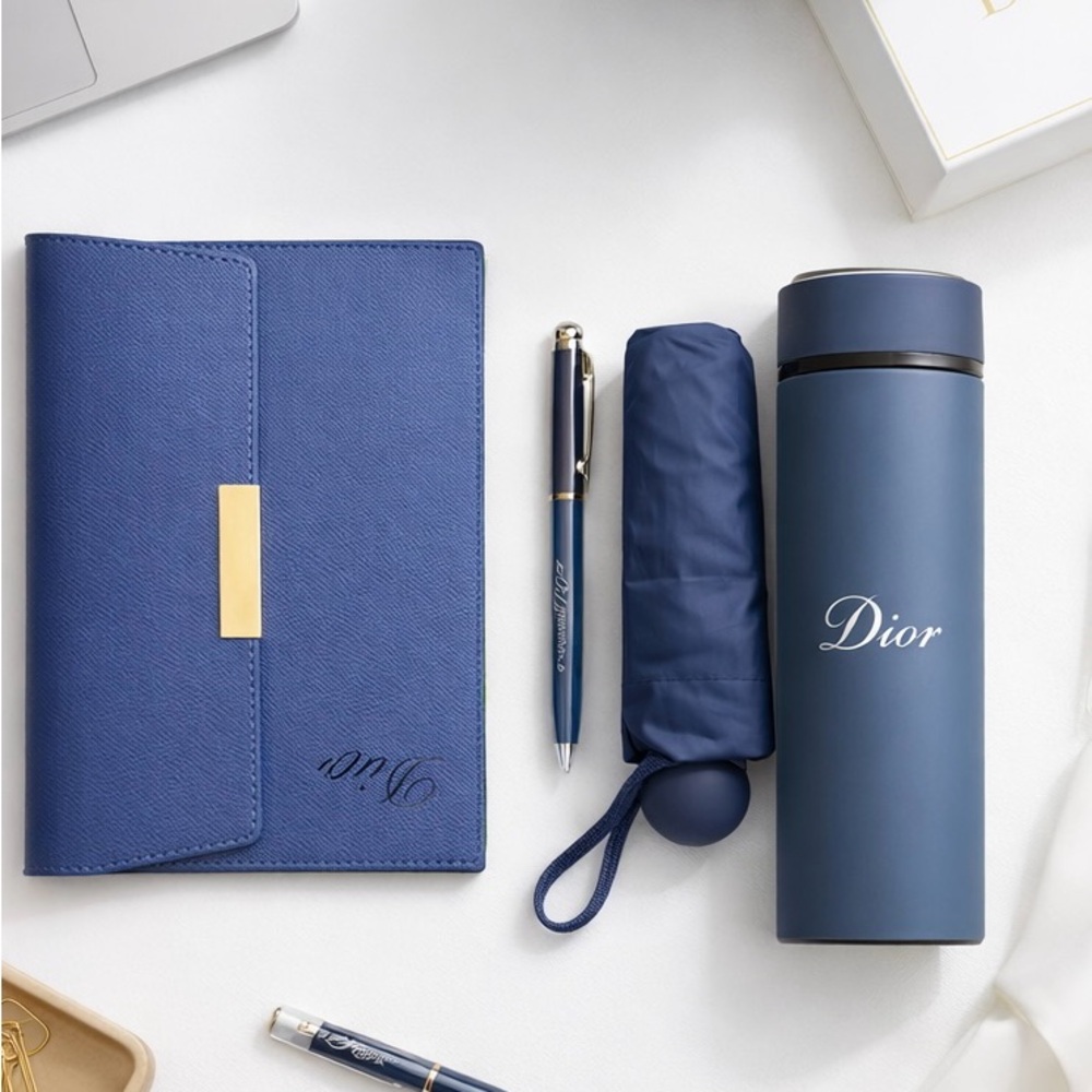 VIP Gift Set Blue Notebook Pen Umbrella Thermos
